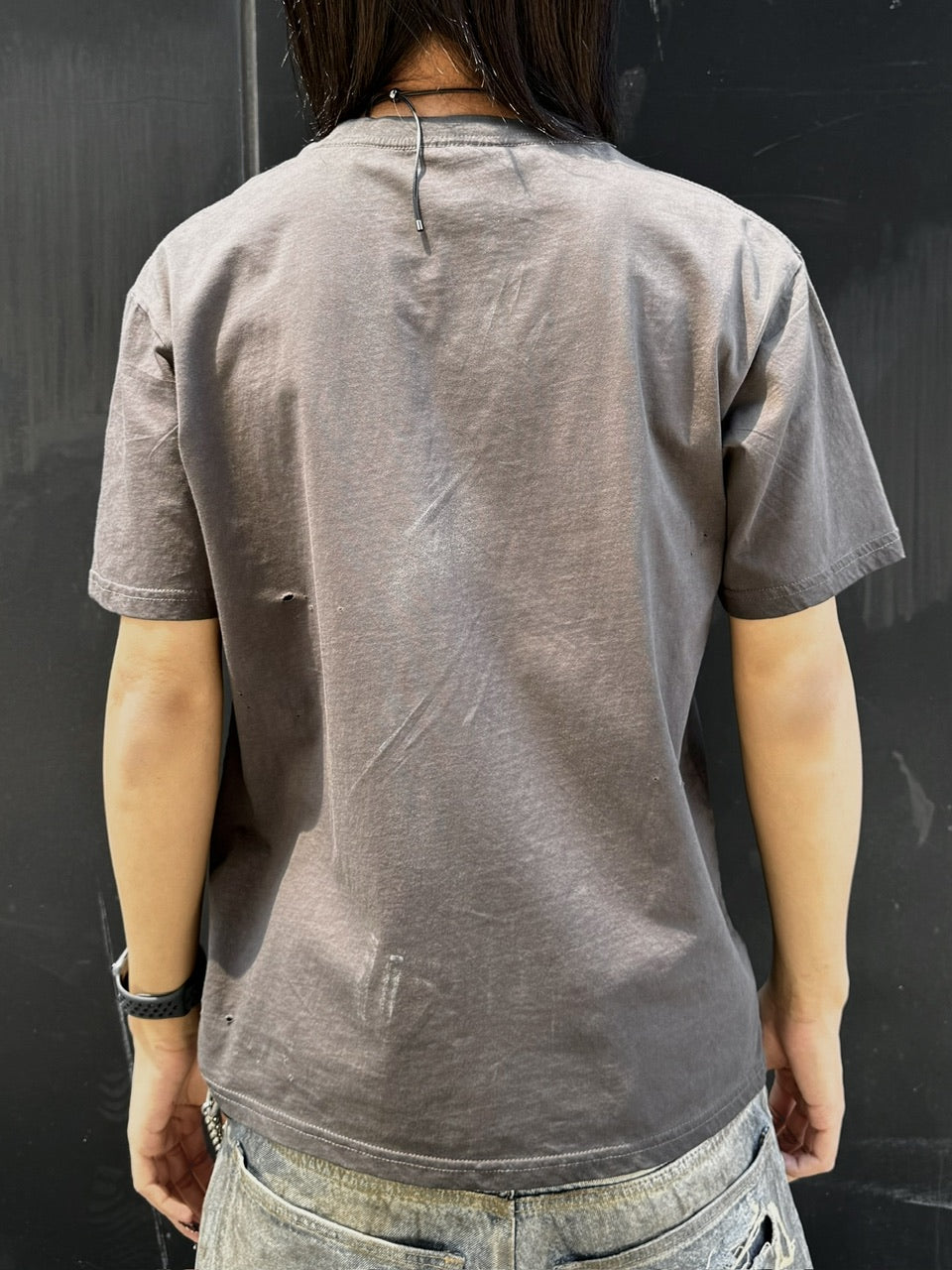 国際配送【Never mind the XU】barbed wire destroyed T-shirts