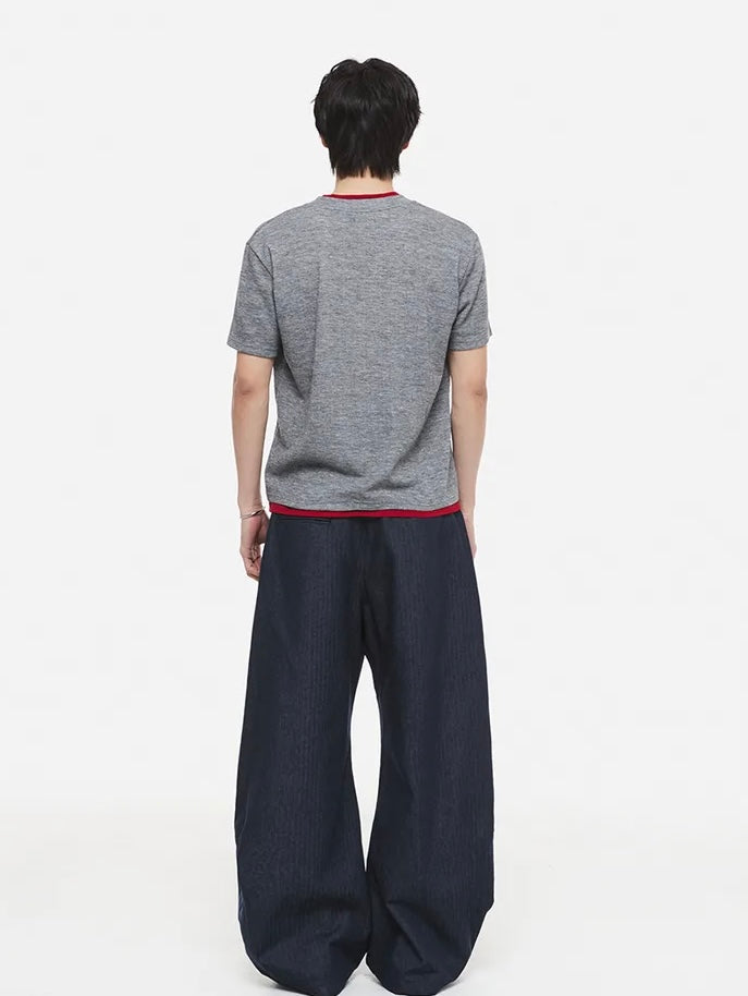 【DNSR】Layered V-Neck Half T-Shirt