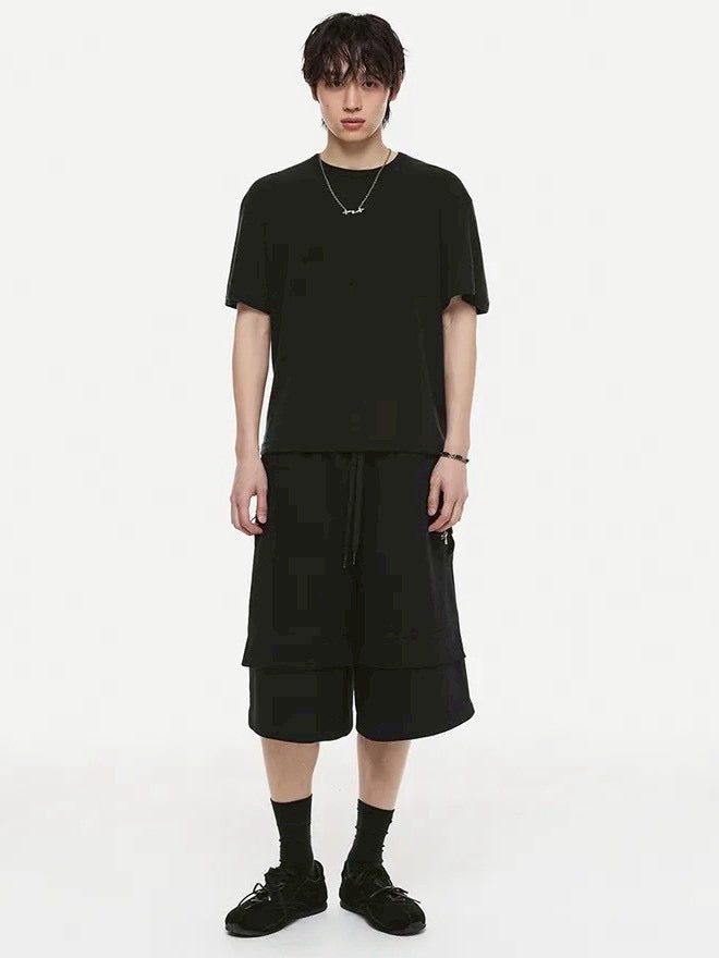 【DNSR】Cool Tencel Waffle Crop T-Shirt