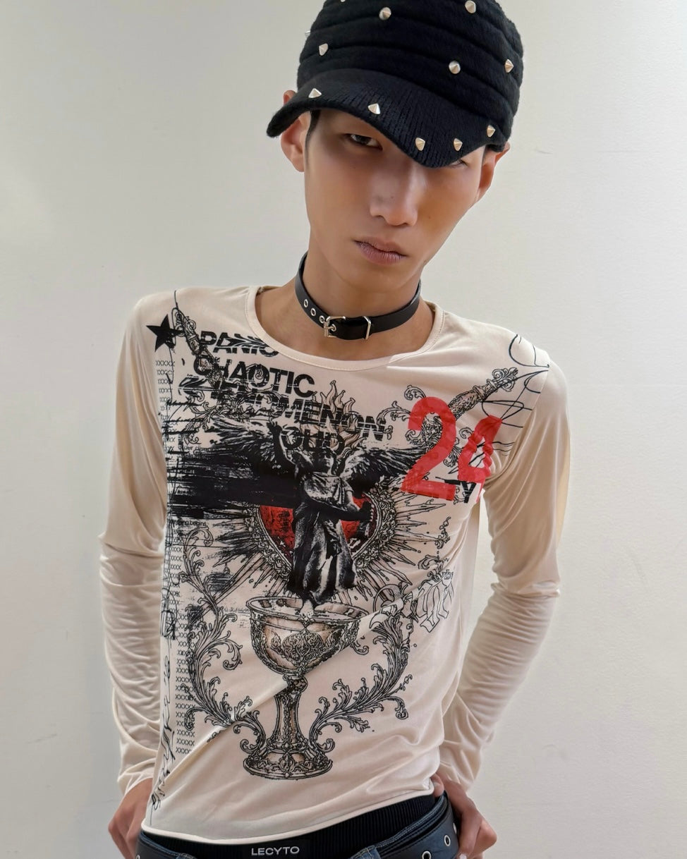 【LECYTO】Spike Studded Band Cap
