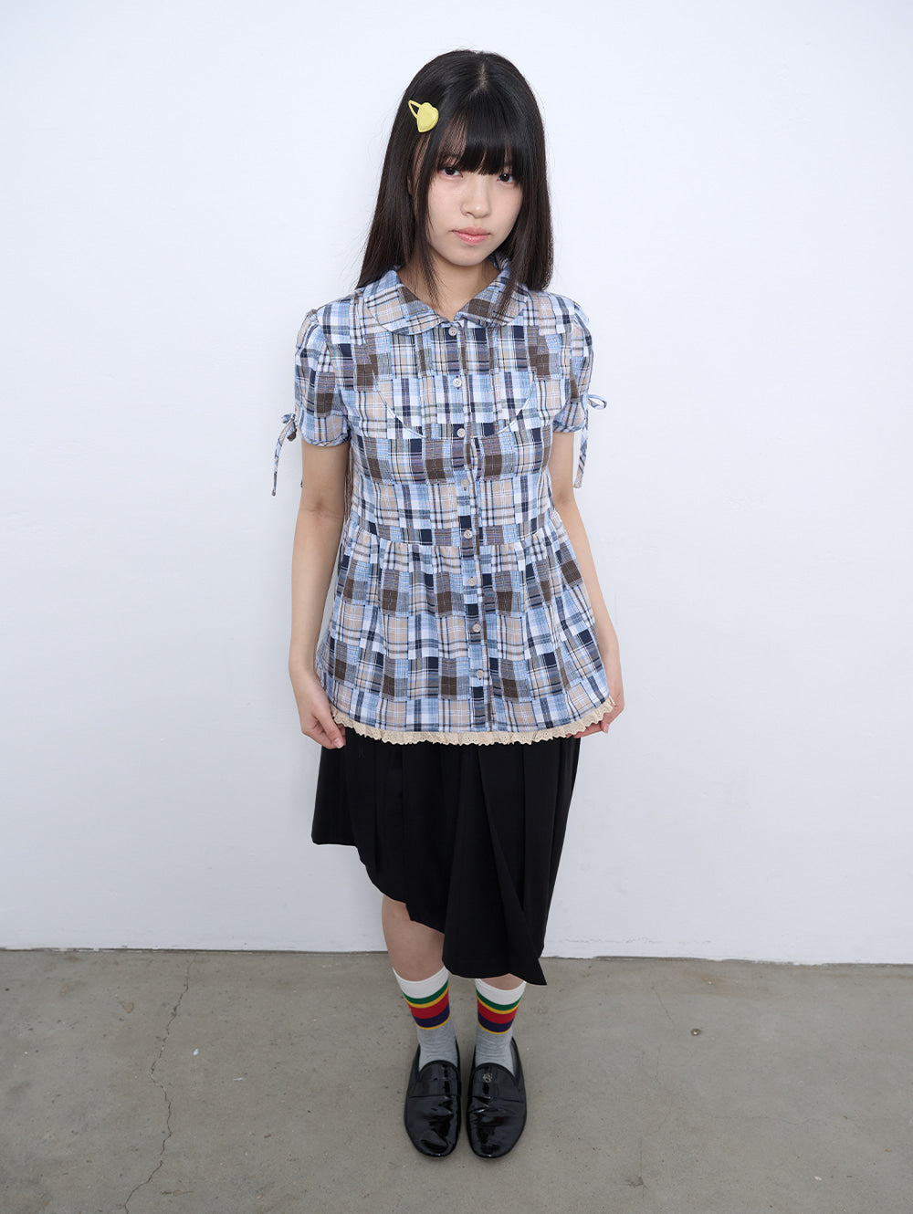 【TUOMIO】PUFF SLEEVES RIBBON BLOUSE