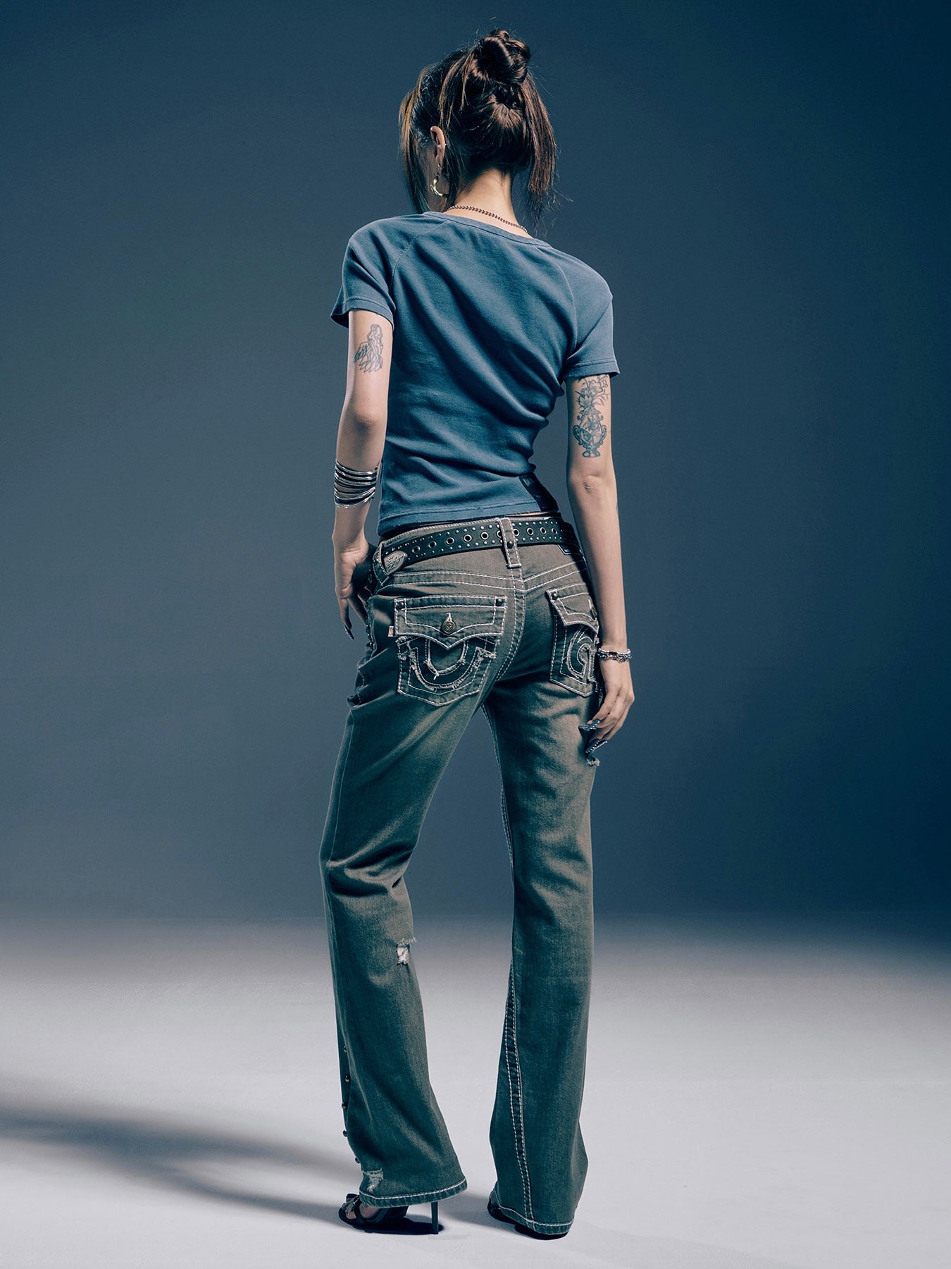 【NOMANUAL×TRUE RELIGION】NO RELIGION HENLEY BABY TEE