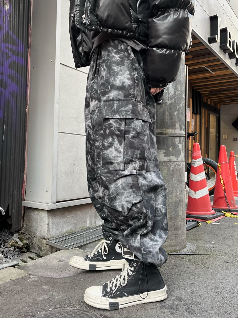 受注制【Never mind the XU】tie-dye cargo pants (2color)