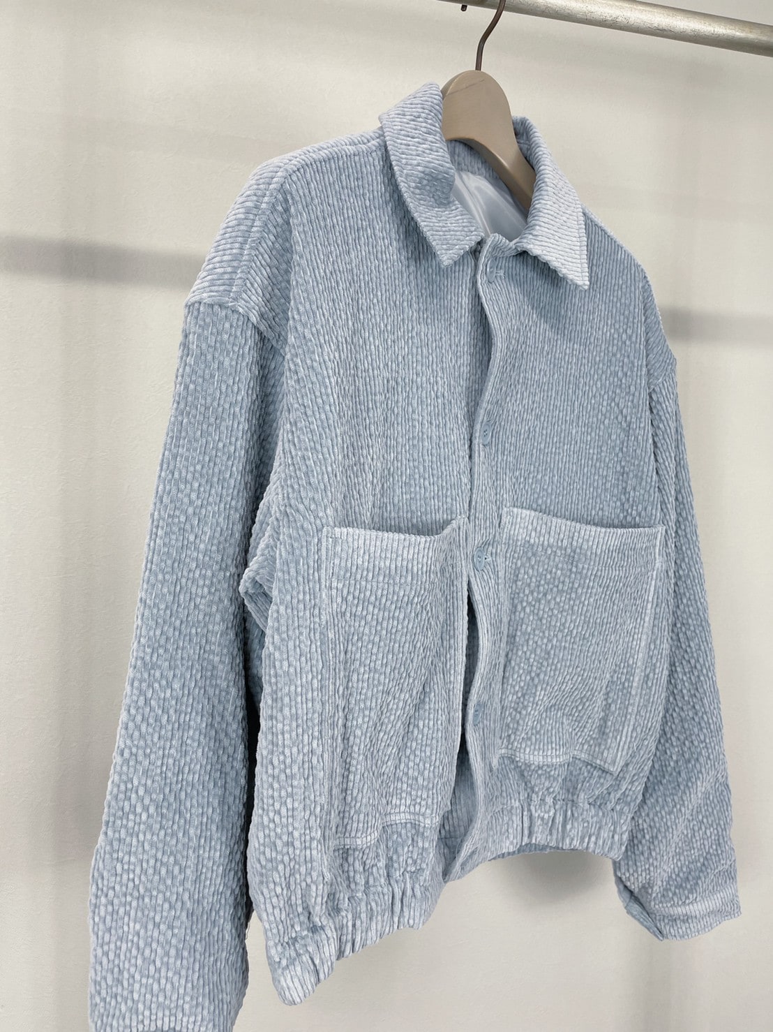 受注制【Chikashitsu +】set up design corduroy cropped jacket (3color)