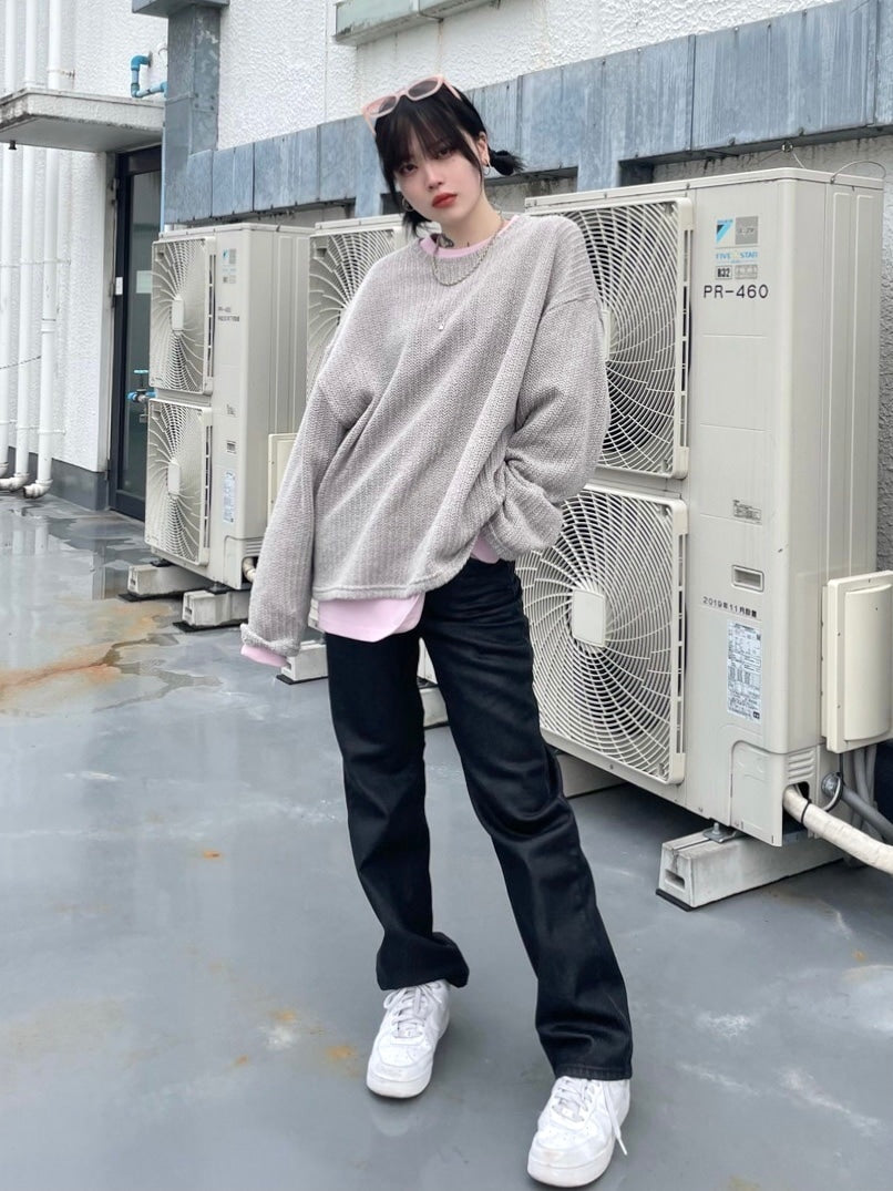 受注制【Never mind the XU】see-through knit (3color)