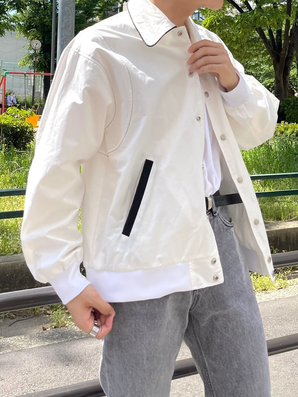 受注制【Chikashitsu +】spring varsity jacket (2color)