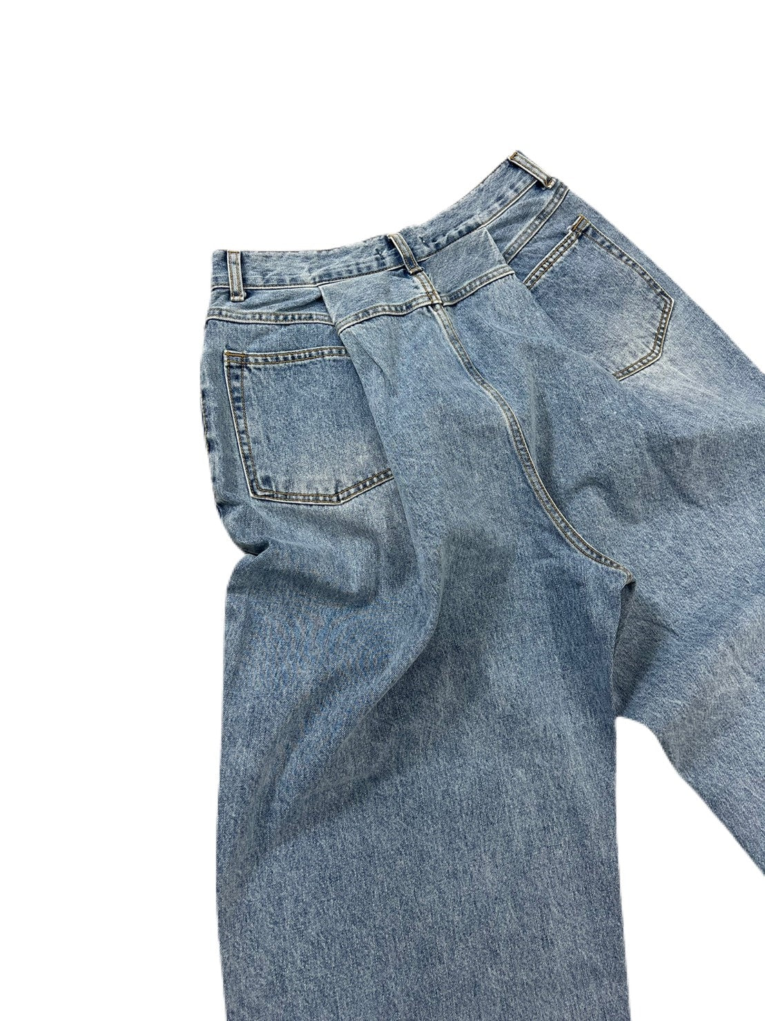 【Chikashitsu +】wide tuck denim pants (2color)
