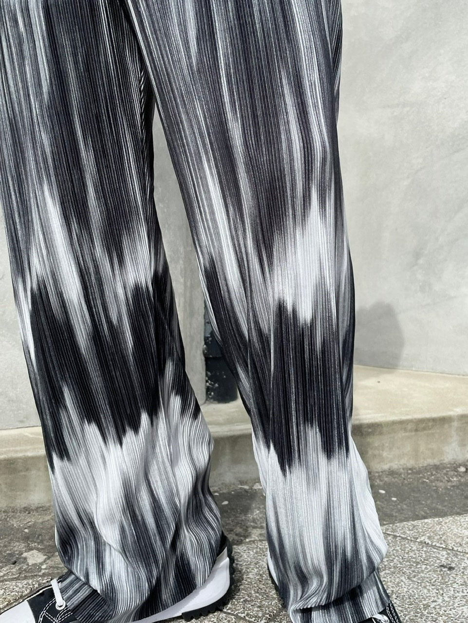 受注制【Chikashitsu +】pattern pleats pants (2color)
