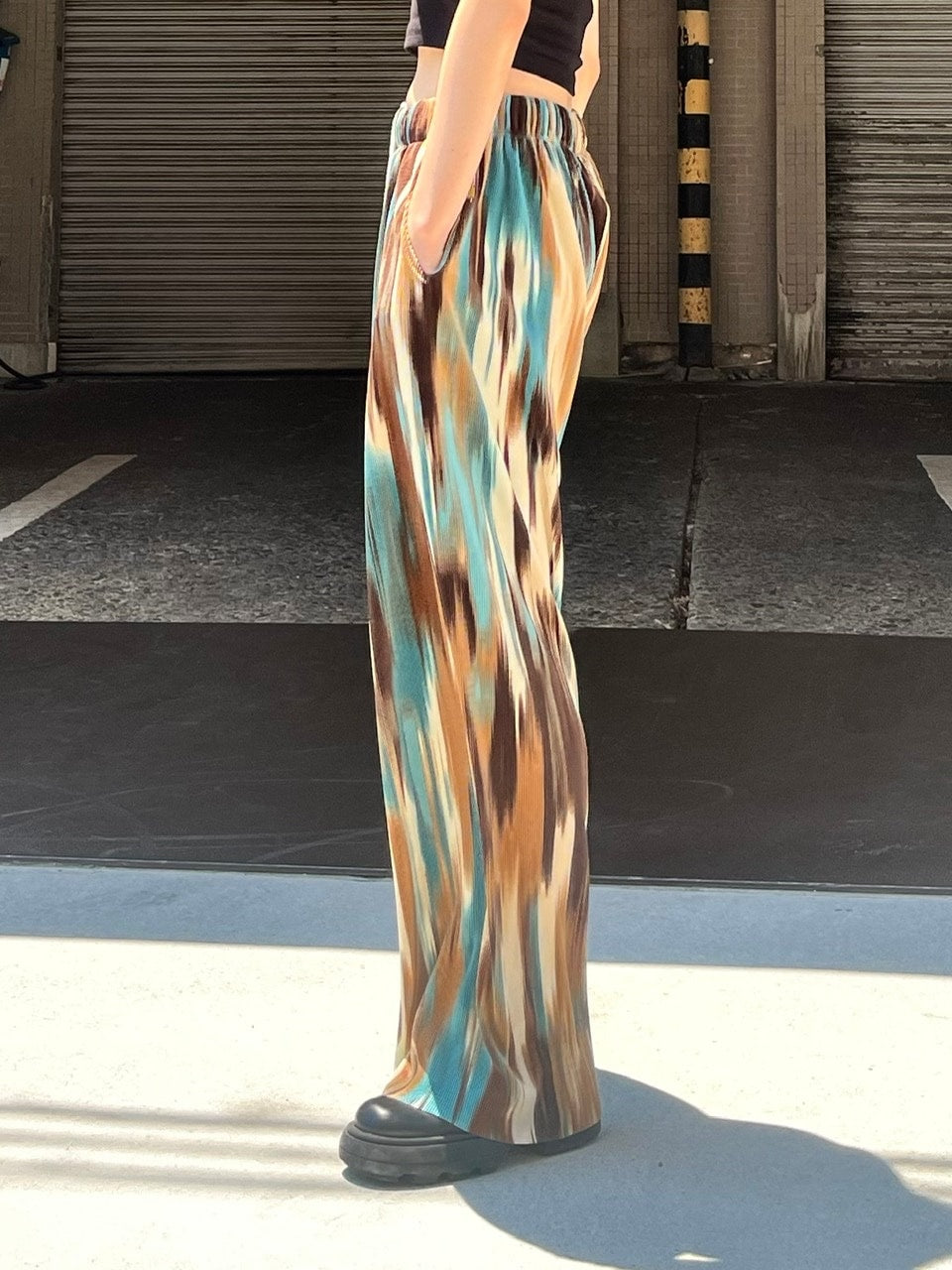 受注制【Chikashitsu +】mixed summer pleats pants (2color)