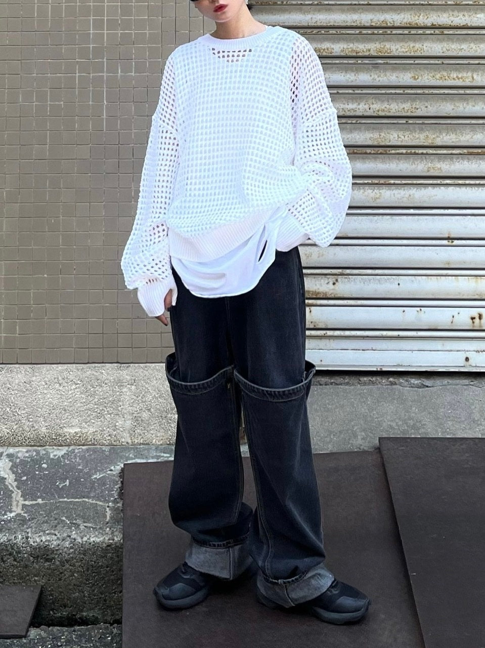 受注制【Chikashitsu +】lib mesh knit (3color) – PRESSING WEB SHOP