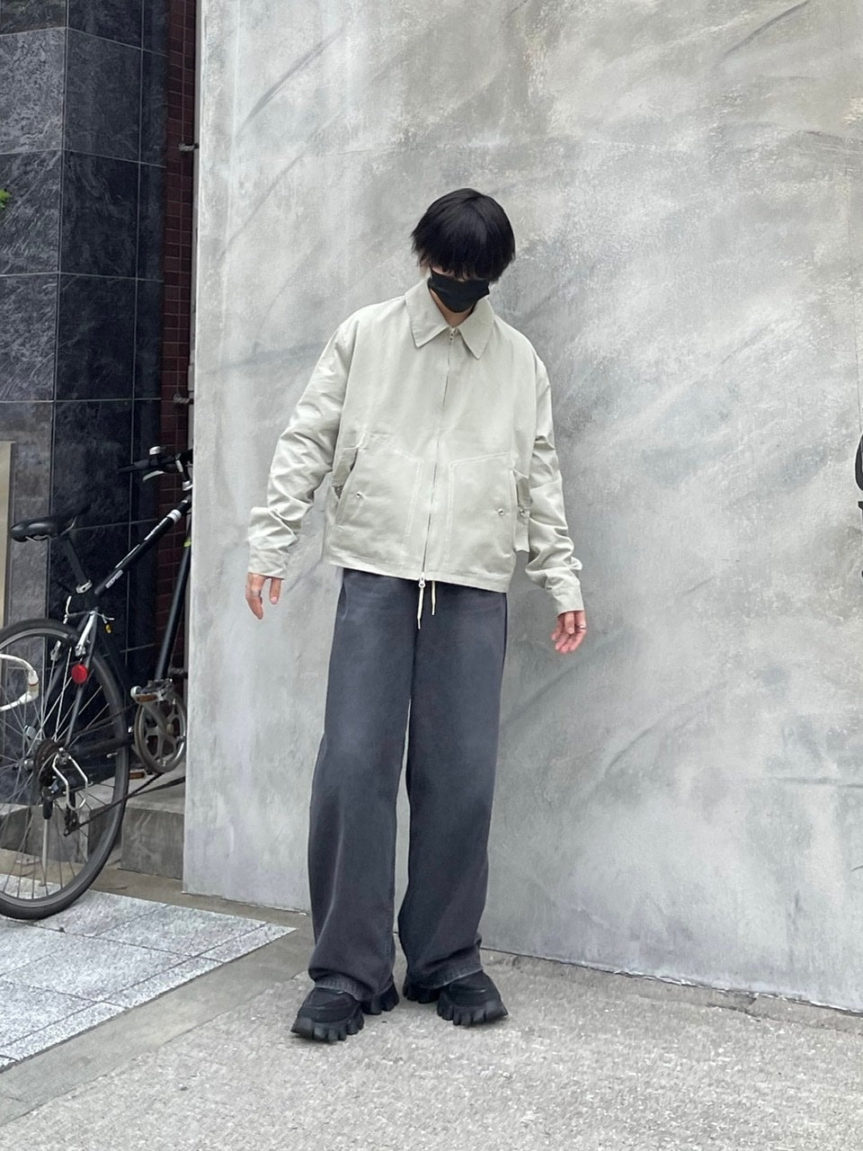 受注制【Chikashitsu +】rope wide denim pants (3color)