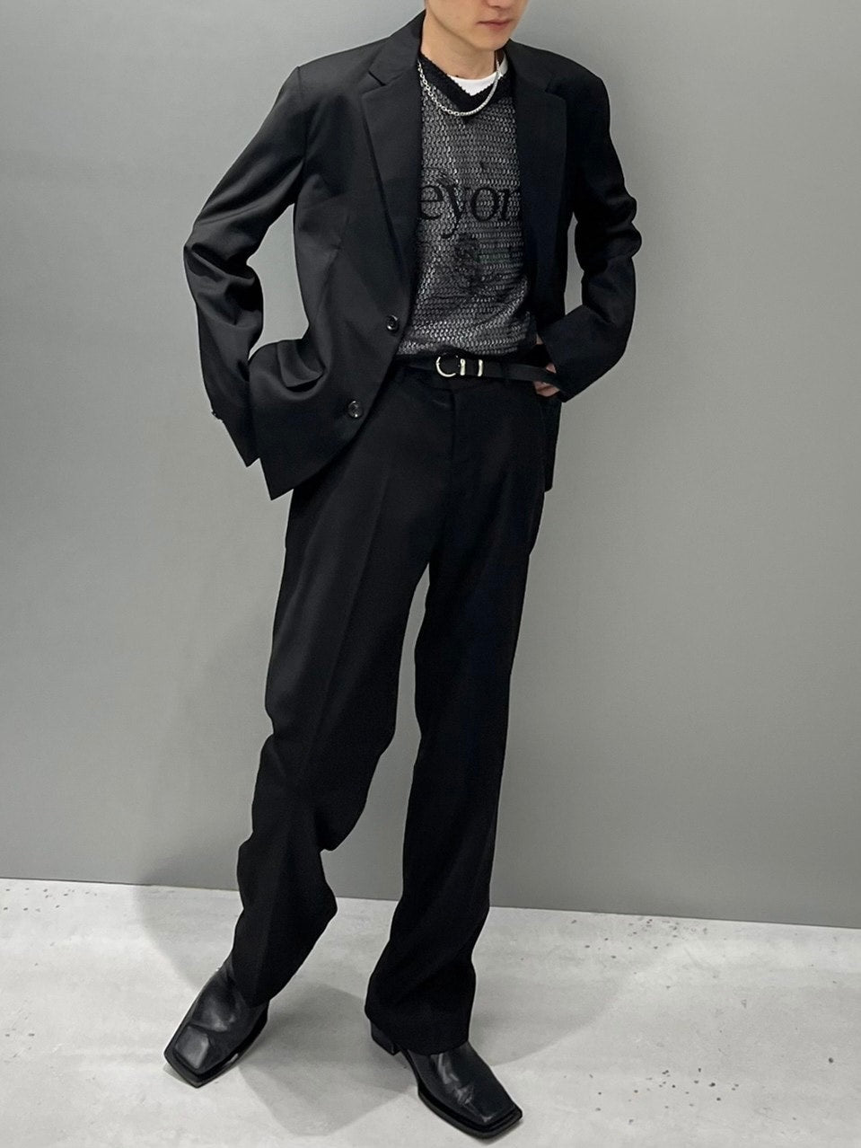 【Chikashitsu +】set up straight slacks (4color)