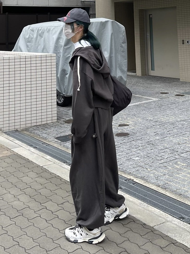 【Chikashitsu +】side button balloon sweat pants (3color)