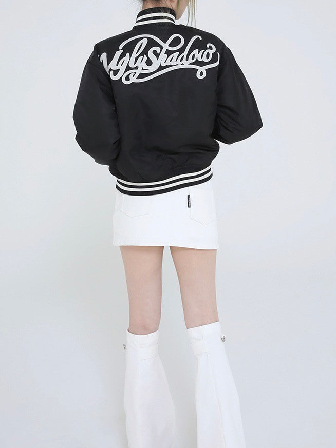 【Ugly shadow】BASEBALL JUMPER / 【アグリーシャドウ】ベースボールロゴプリント長袖ジャンパー