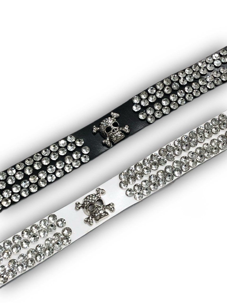 国際配送【Never mind the XU】rhinestone skull belt 2 (2color)