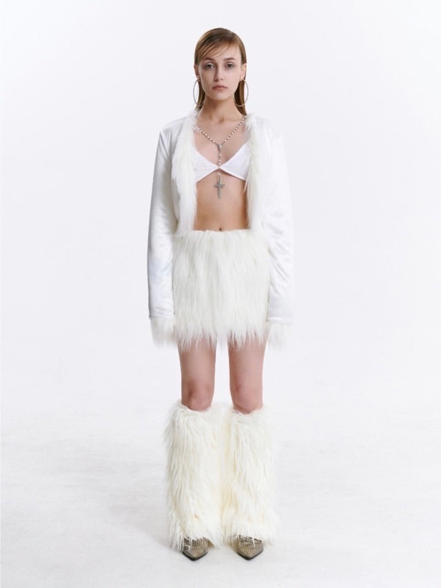 【CSD CLUB】Yeti white reversible faux fur bolero