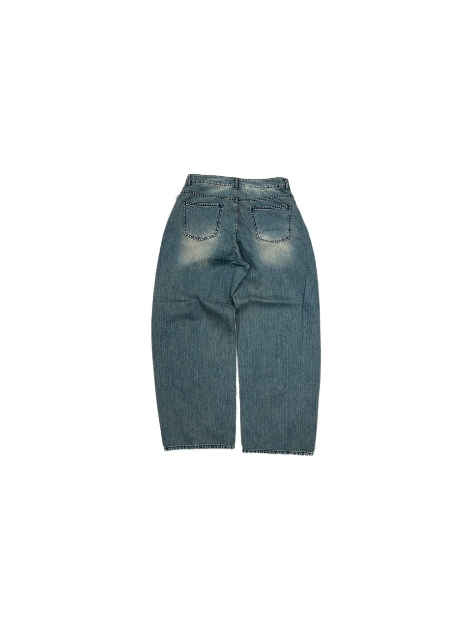 受注制【Chikashitsu +】vintage wash semi wide denim pants