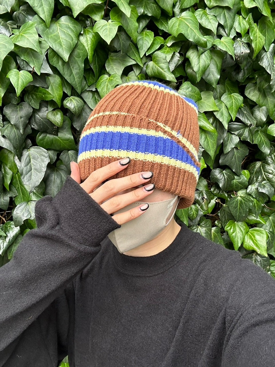 受注制【Chikashitsu +】border beanie (7color)
