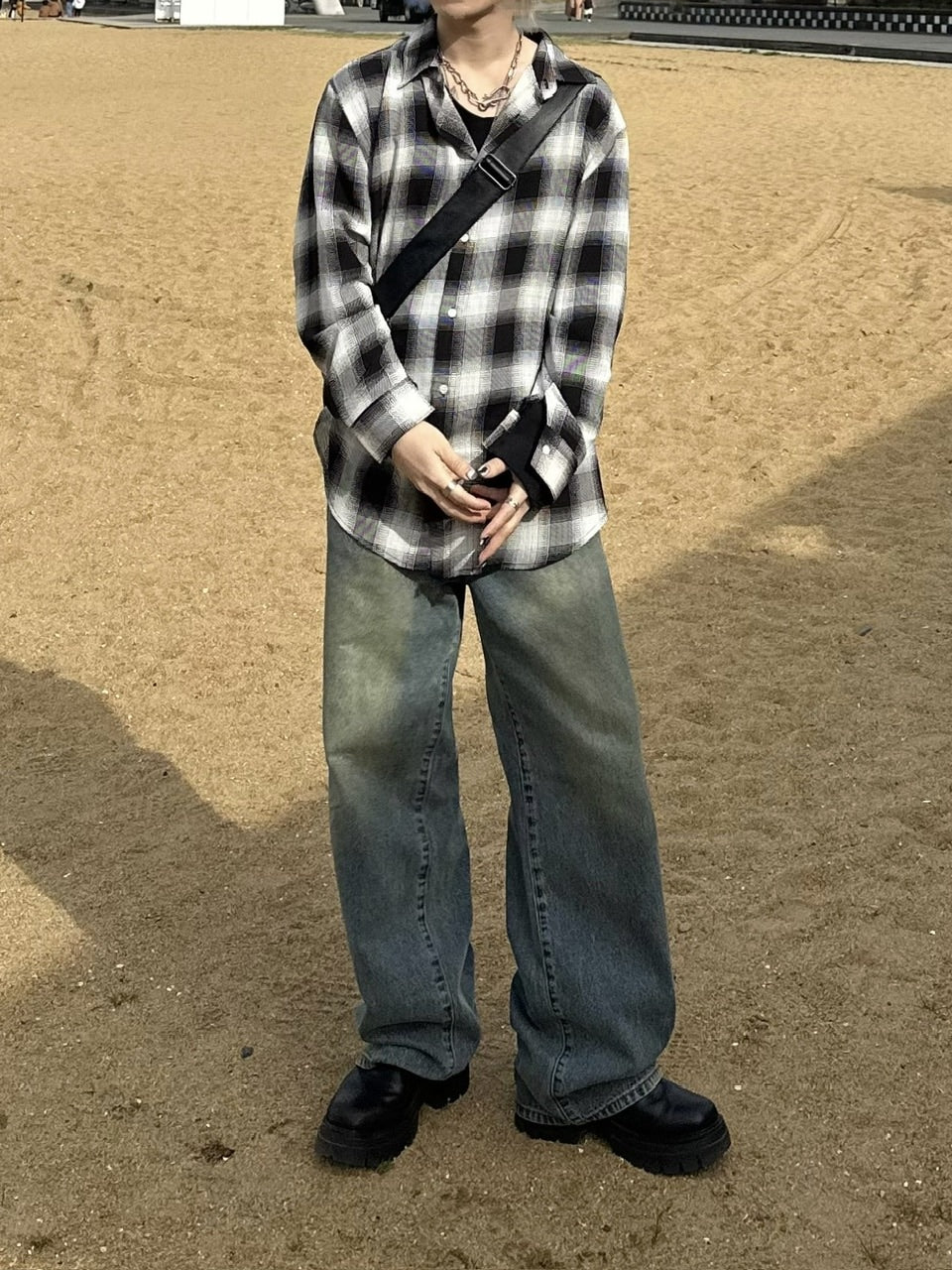 大阪店WEB限定受注制【Chikashitsu +】vintage color wash wide denim pants (3color)