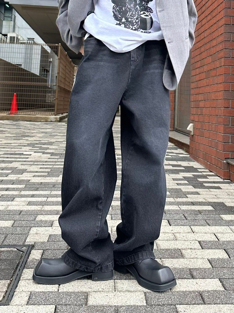 受注制【Chikashitsu +】square toe derby shoes