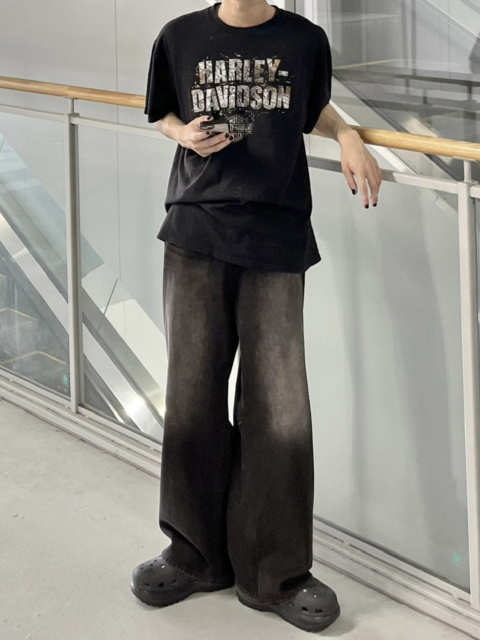 【youll】vintage wash denim wide pants (2color)