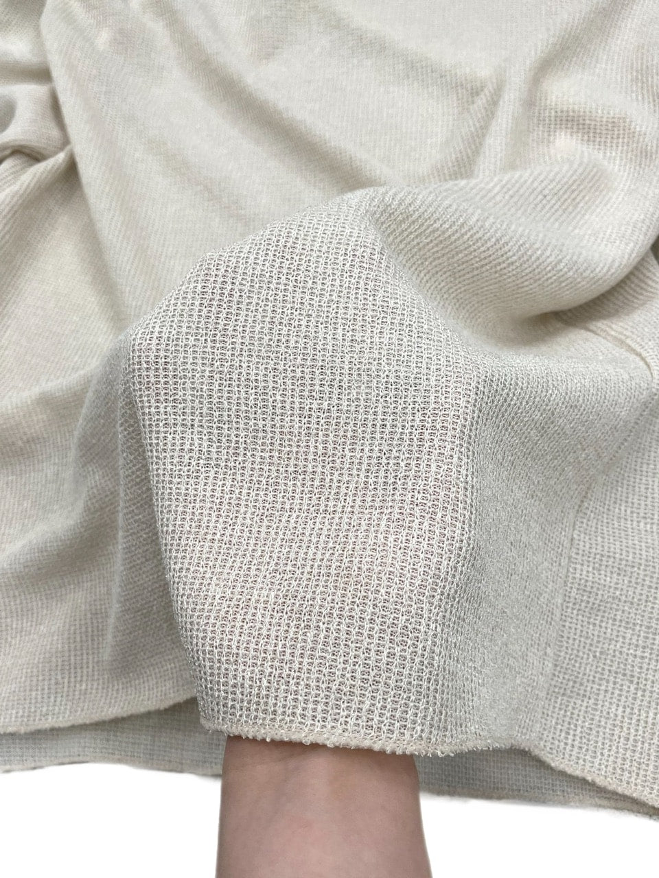 受注制【Chikashitsu +】see-through long sleeve knit (2color) / 【チカシツプラス】シースルー長袖ニット