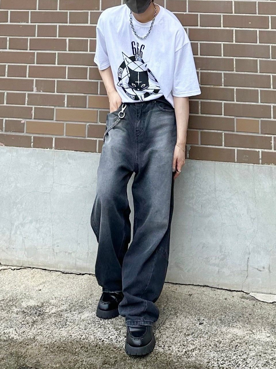 大阪店WEB限定【Chikashitsu +】oversized cats t-shirt (2color)