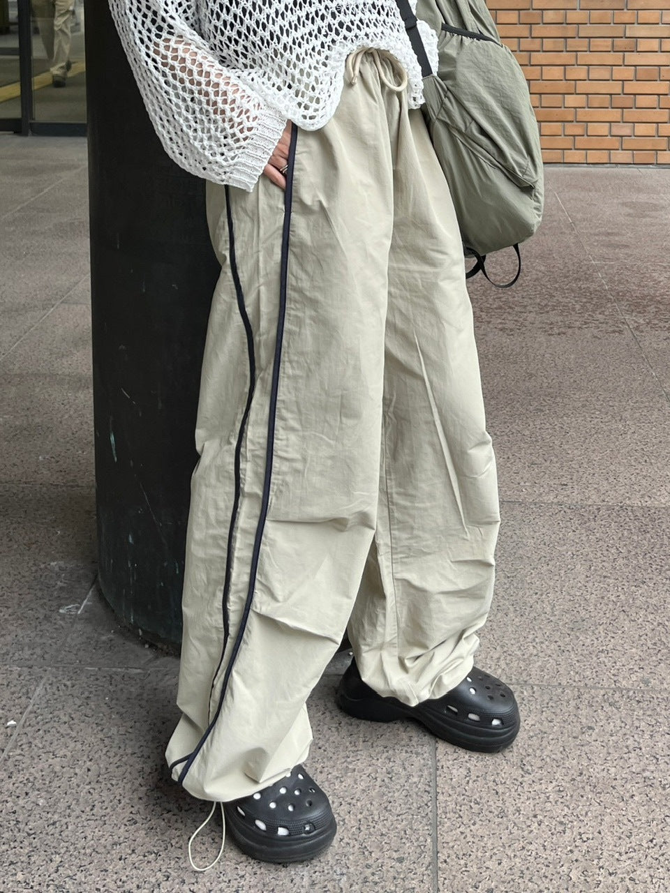 【youll】nylon track wide pants (5color)