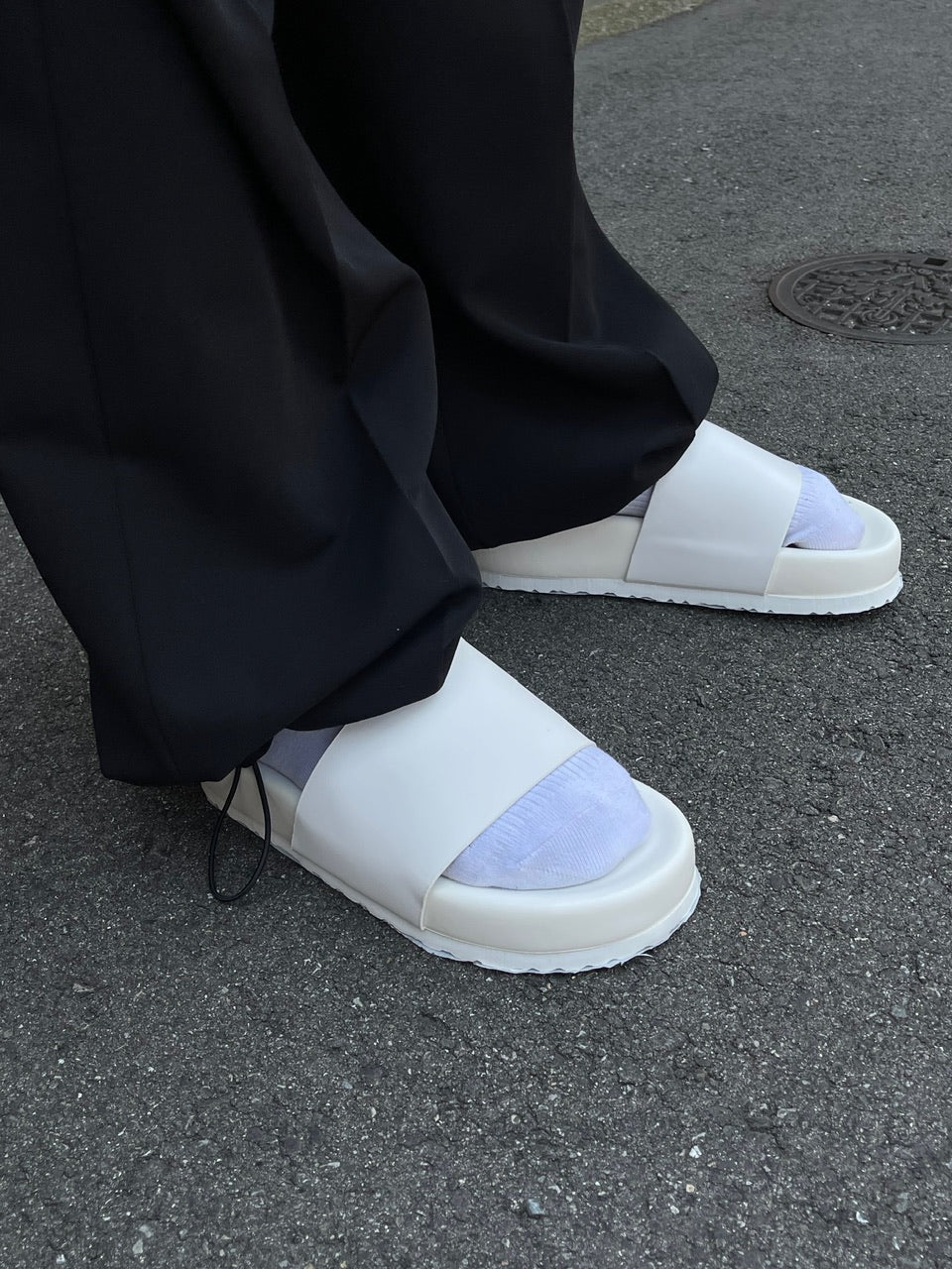 受注制【Chikashitsu +】volume sole leather sandal (2color)