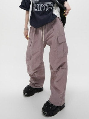 受注制【Never mind the XU】nylon cargo pants (3color)