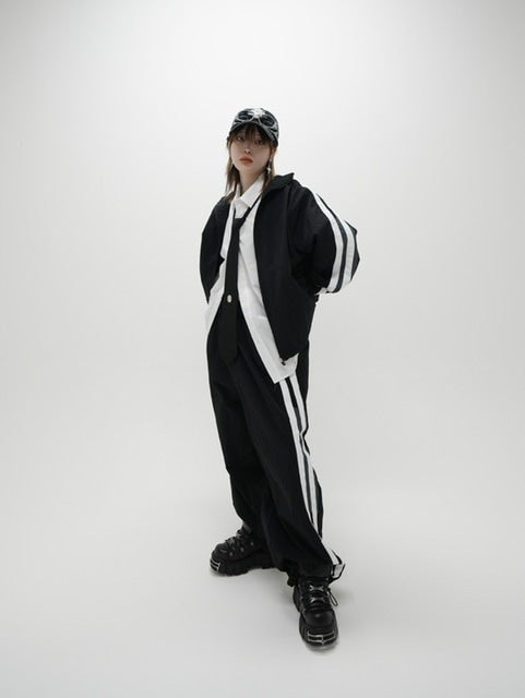 Never mind the XU】set up side line track pants / 【ネバーマインド