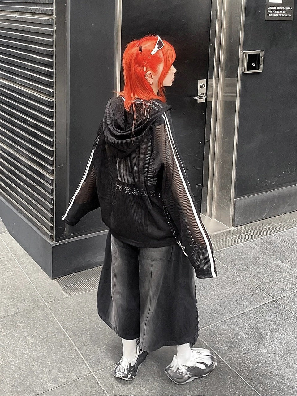 受注制【Never mind the XU】track mesh zip hoodie (2color)