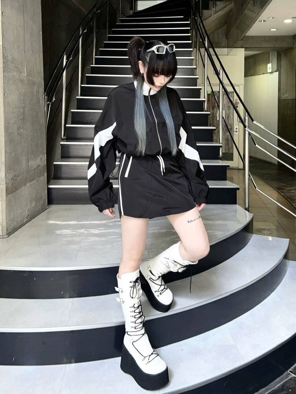 受注制【Never mind the XU】track jacket & skirt (2color)
