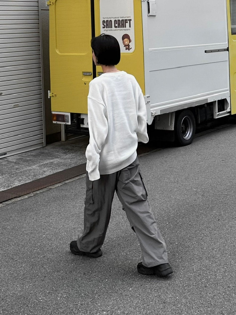 受注制【Chikashitsu +】shoulder slit knit (4color)