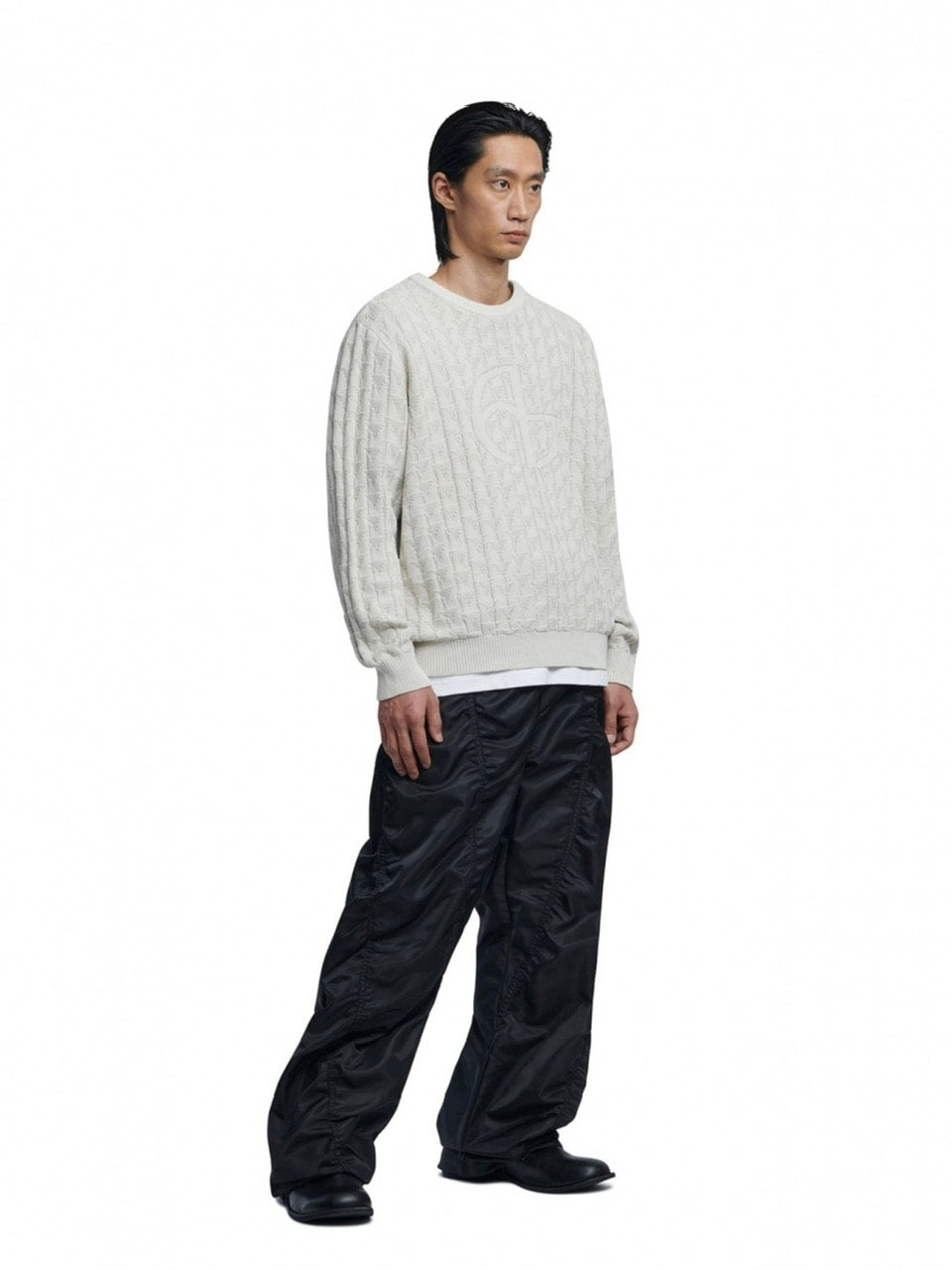 【NOMANUAL】SYMBOL JACQUARD KNIT / 【ノーマニュアル】シンボルジャガード長袖ニット