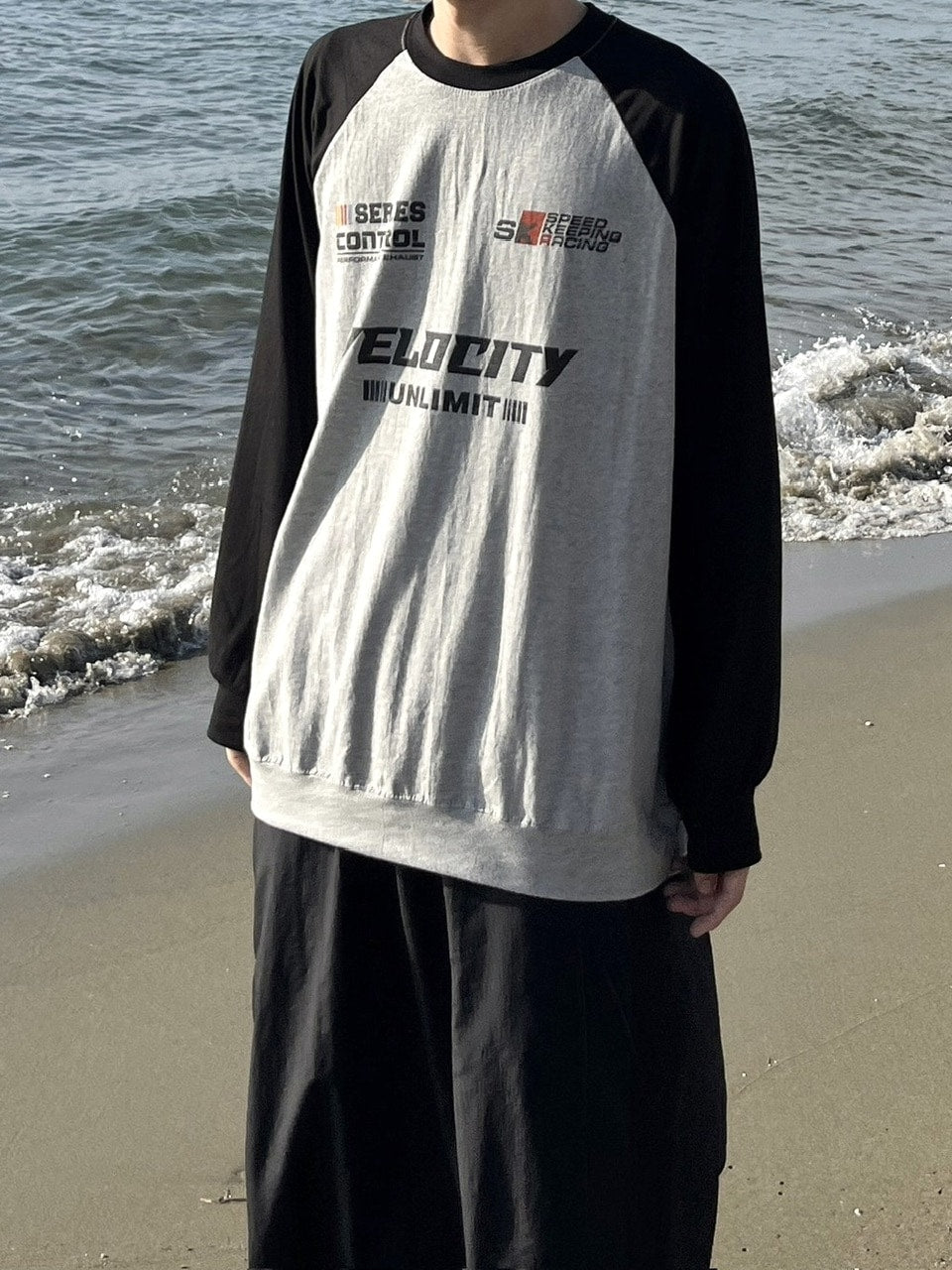 受注制【youll】velocity raglan long sleeve tee (2color)