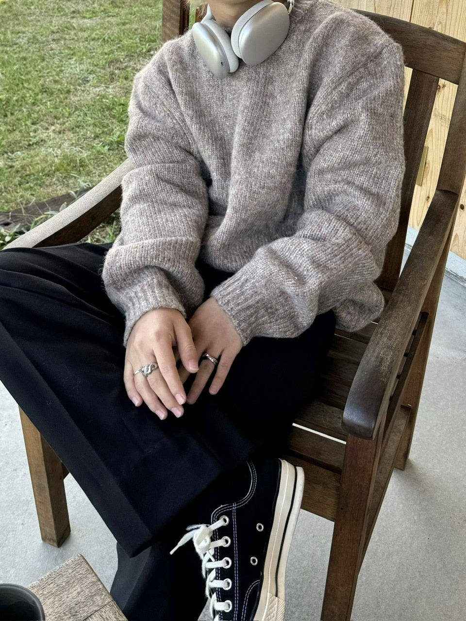 受注制【RENOL】wool mix round knit (4color)