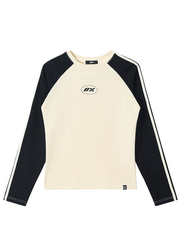 【Dpercent】Front Logo Raglan LS Tee