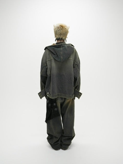 受注制【Never mind the XU】setup denim pants (2color)