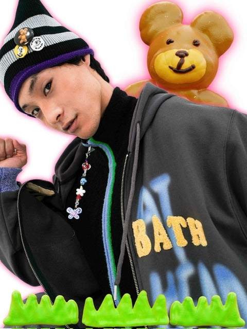 【YOUTHBATH】SQUARE STRIPE BEANIE