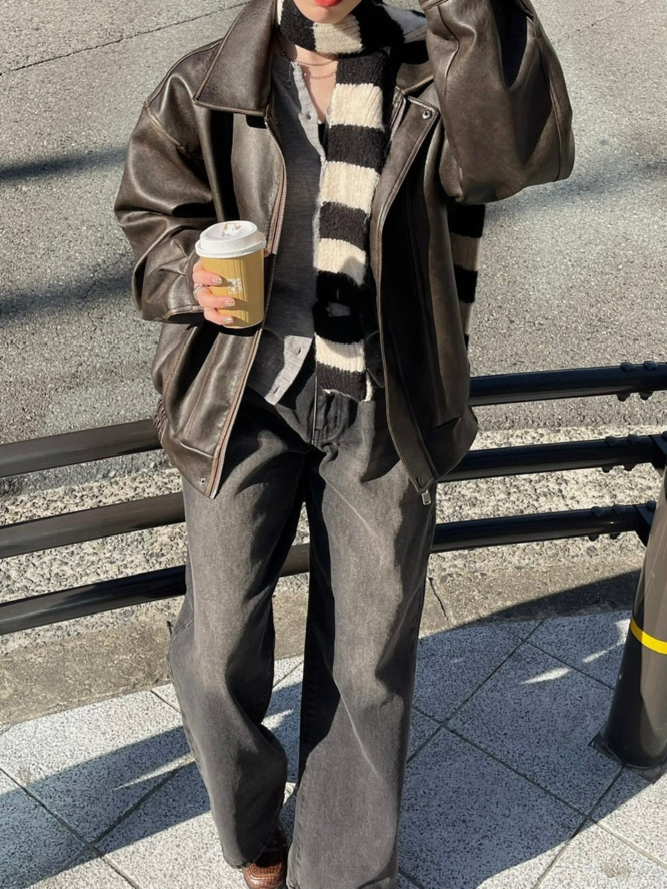 受注制【Chikashitsu +】leather blouson (2color)