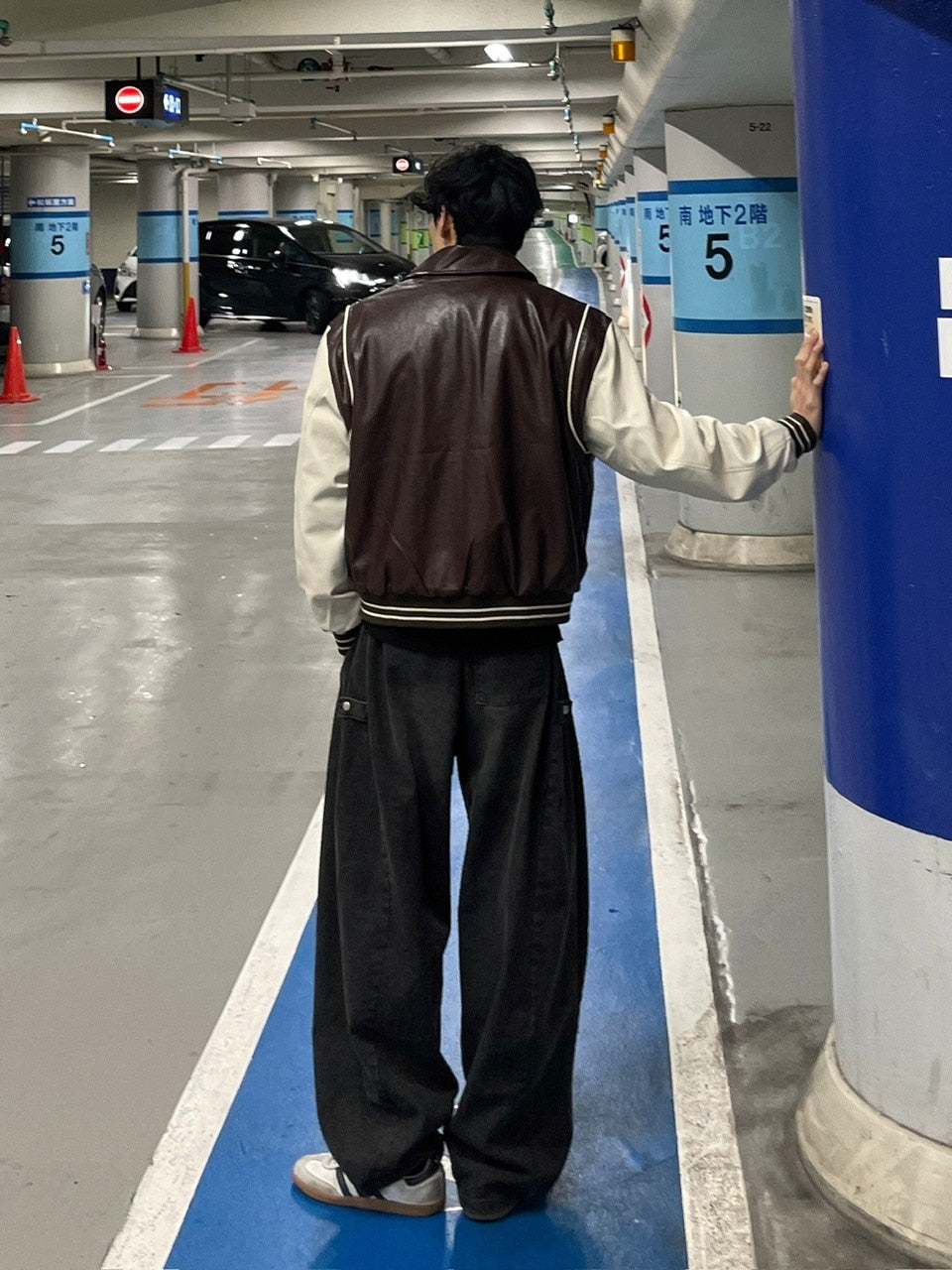 受注制【Chikashitsu +】leather piping jacket (2color)