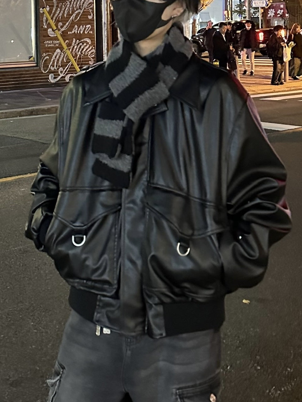 大阪店WEB限定【Chikashitsu +】border pocket muffler (2color)