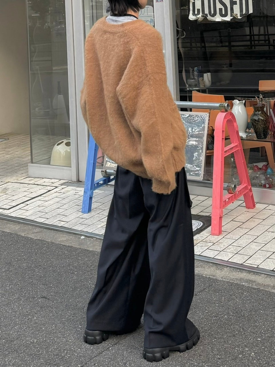 受注制【Chikashitsu +】belt wide slacks (3color)