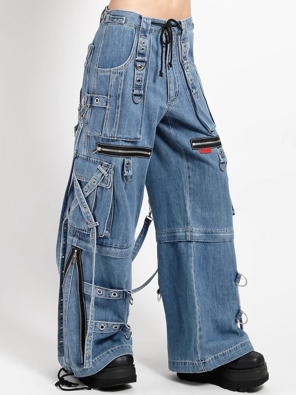 12/31再入荷【TRIPP nyc】X-STRAP PANTS[JM7144M] / 【トリップ エヌワイシー】2wayストラップボンテージジップオフデニムワイドパンツ