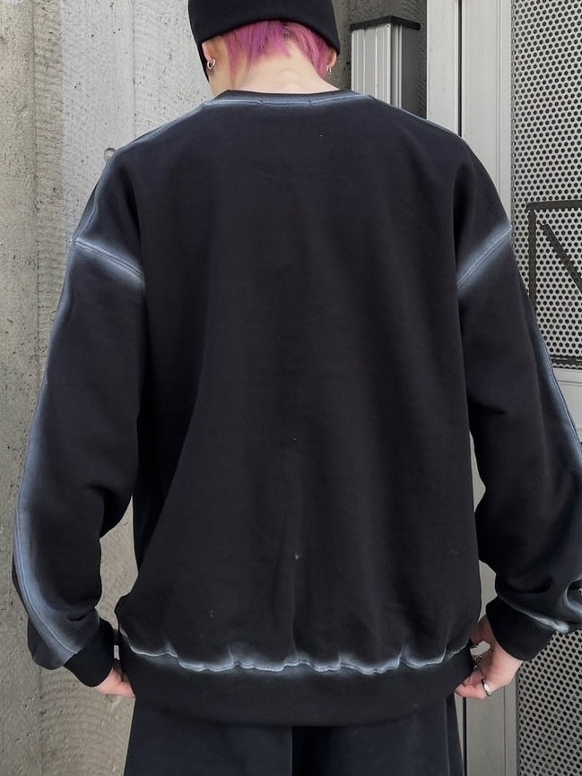 受注制【Never mind the XU】painted mtm (2color) / 【ネバーマインドザエックスユー】ペイントプリント長袖スウェット