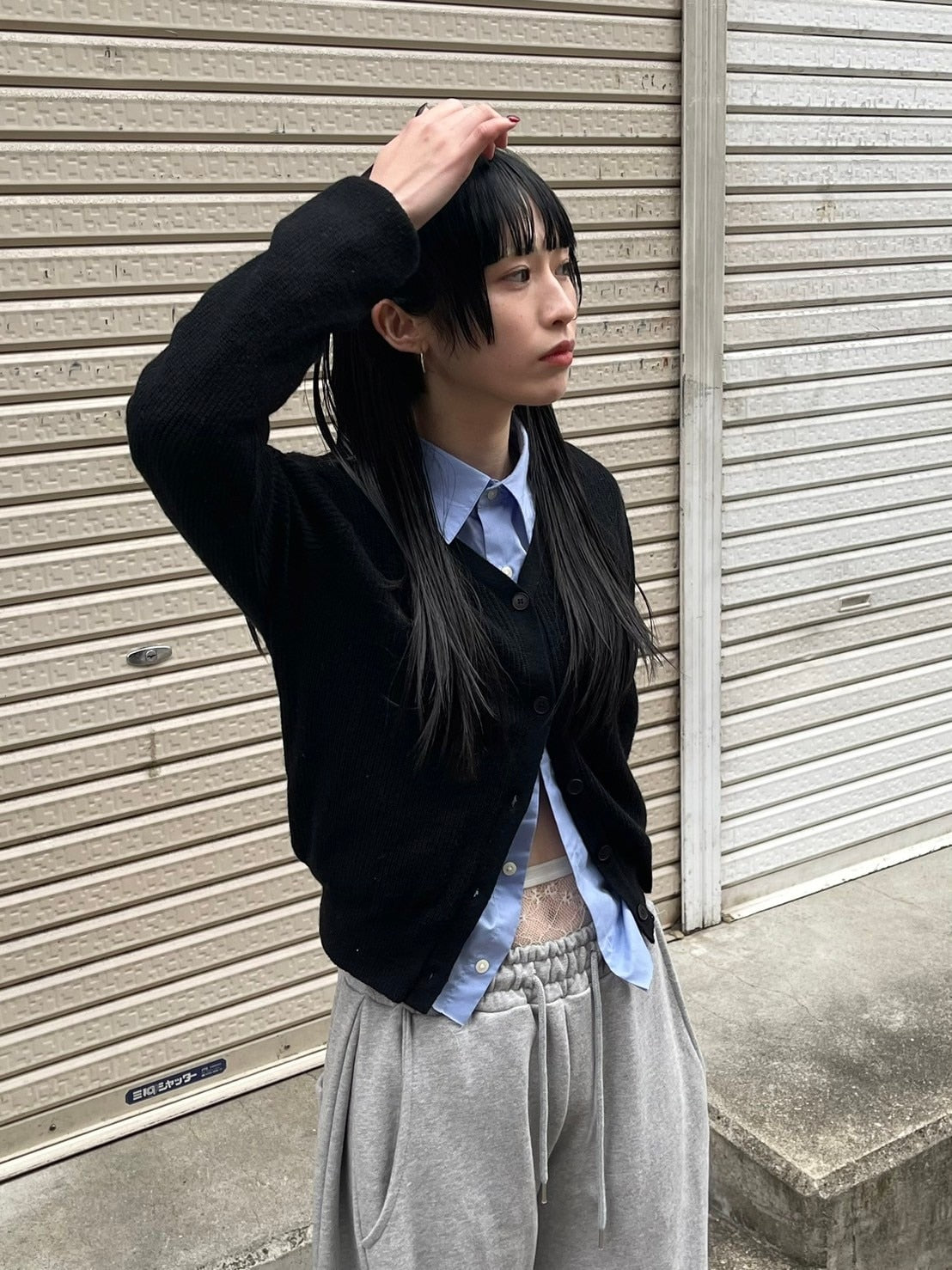 【Chikashitsu + LADIES】vneck rib knit cardigan (2color)