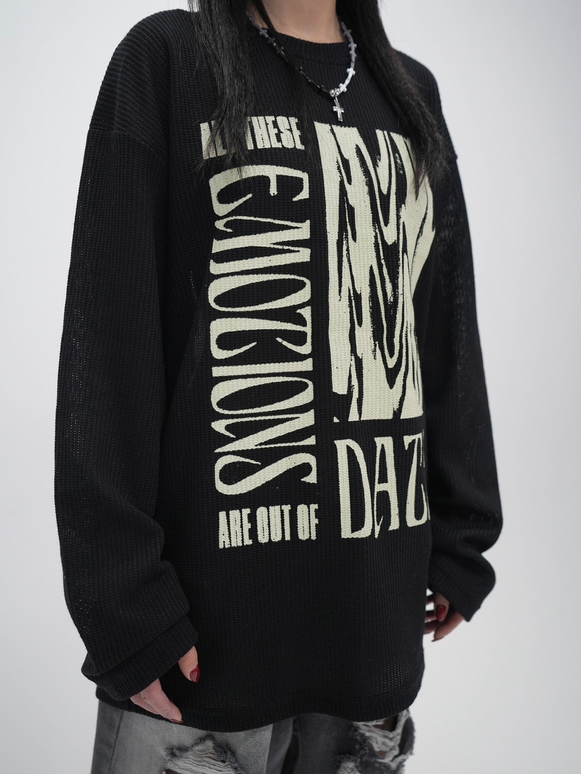 受注制【Bizarre Maiden】vintage mesh long sleeve (2color)