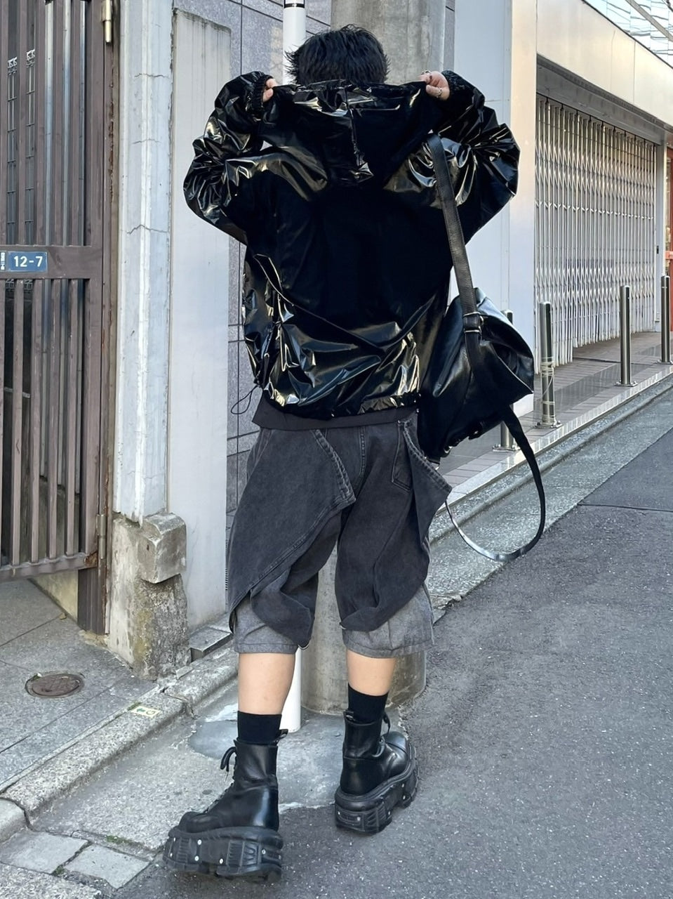 受注制【Never mind the XU】metallic hood jacket (2color)