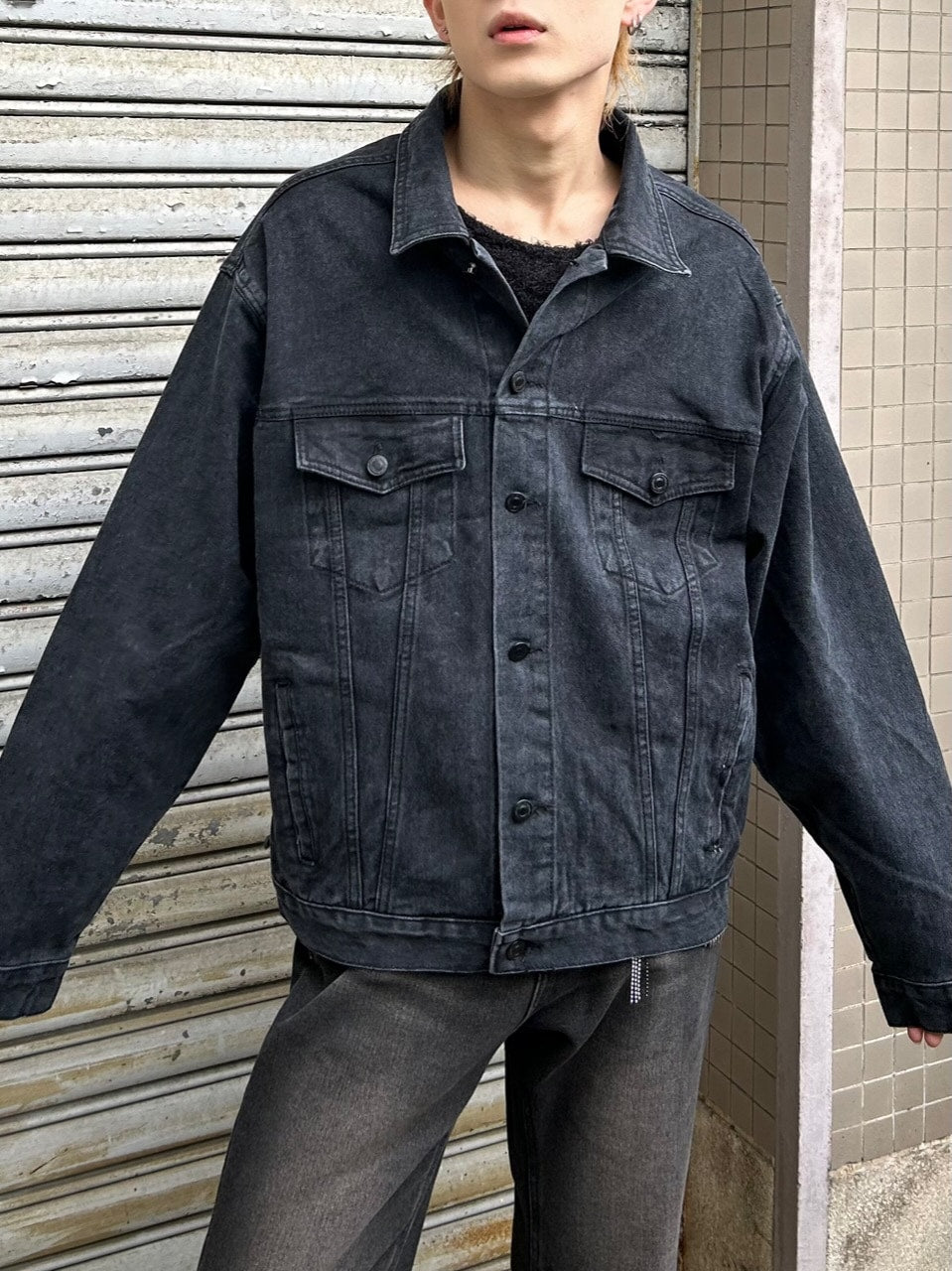大阪店WEB限定受注制【Chikashitsu +】back design denim jacket
